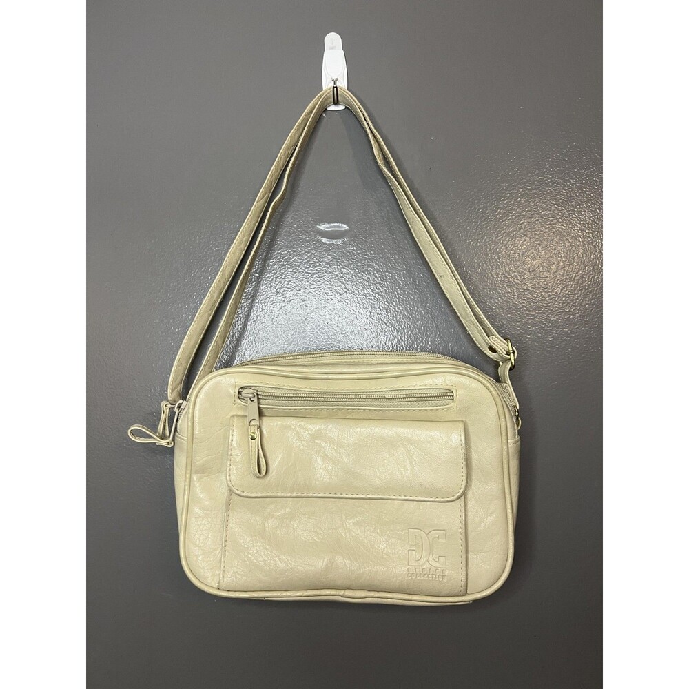 DC Design Collection Shoulder Bag Womens Ivory Faux Leather Crossbody Organizer